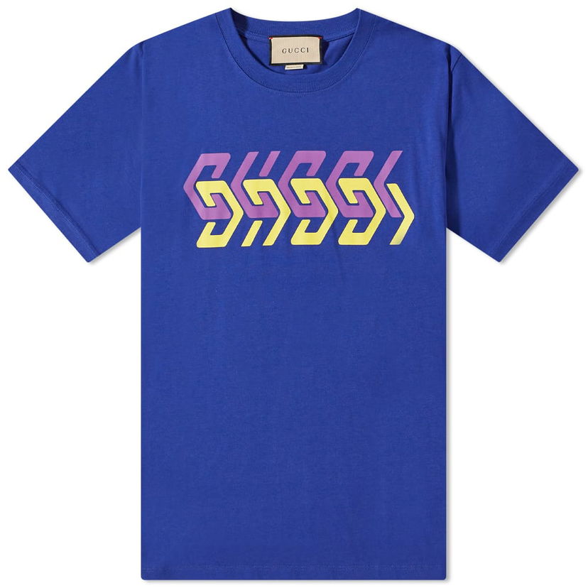 T-shirt Gucci Gucci Geometric Block Logo T-Shirt Blå | 616036-XJDV9-4120