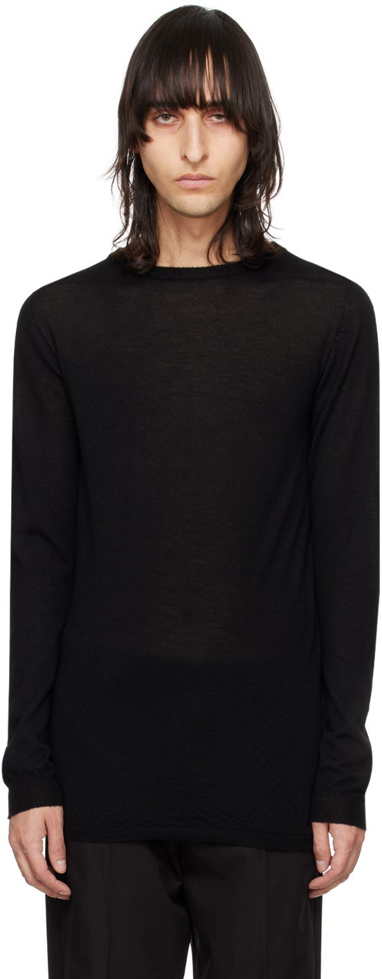 Sweater Rick Owens Slim-Fit Crewneck Sweater Svart | RU01D3622 WS