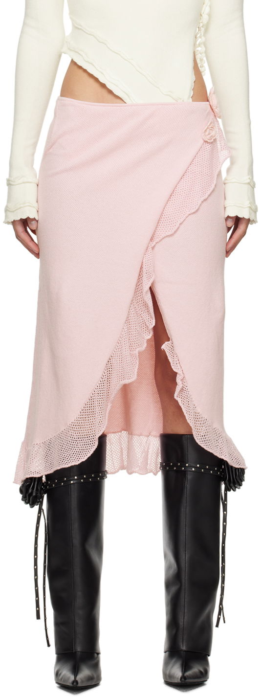 Kjol GUIZIO Guizio Bellamar Wrap Midi Skirt Rosa | R24619S035