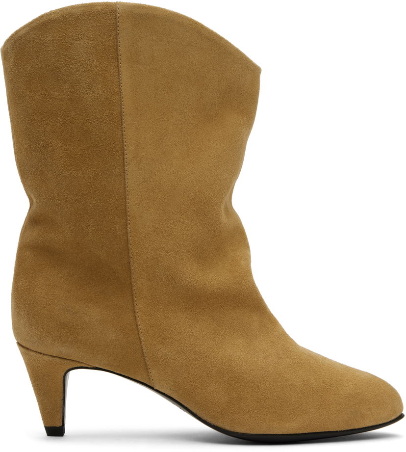 Skovård BY FAR BY FAR Osage Suede Kitten Heel Boots Beige | MWFBO067SU002BR046PL