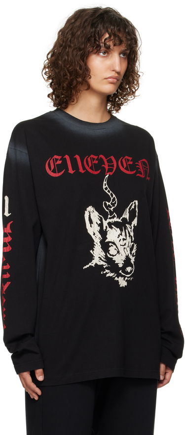 T-shirt We11done 11 Graphic Long Sleeve T-Shirt Svart | WD-TT3-24-762-U-BK, 1