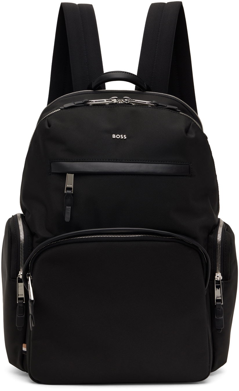 Ryggsäck BOSS Canvas Backpack Svart | 50536485