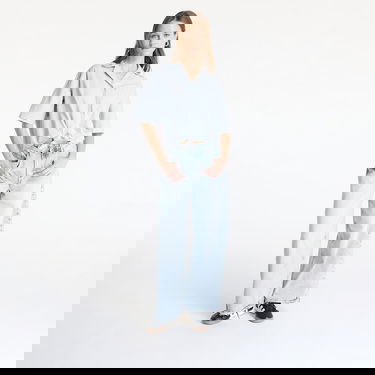 Skjorta Tommy Hilfiger Tommy Jeans Women's Cropped Linen Short Sleeve Shirt Blå | DW0DW20286 0A8, 3