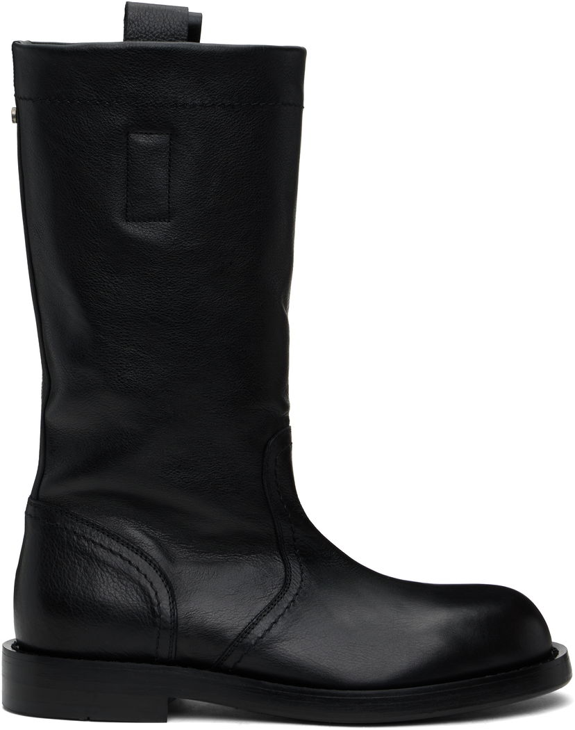 Regnrock Ann Demeulemeester Ann Demeulemeester Bente Leather Boots Svart | 2510-M-C32-LT157-099