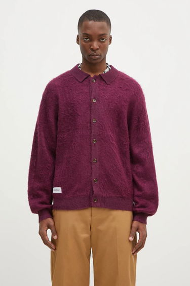 Sweater Butter Goods Mohair Button Up Knitted Cardigan Bourgogne | BG243400, 0