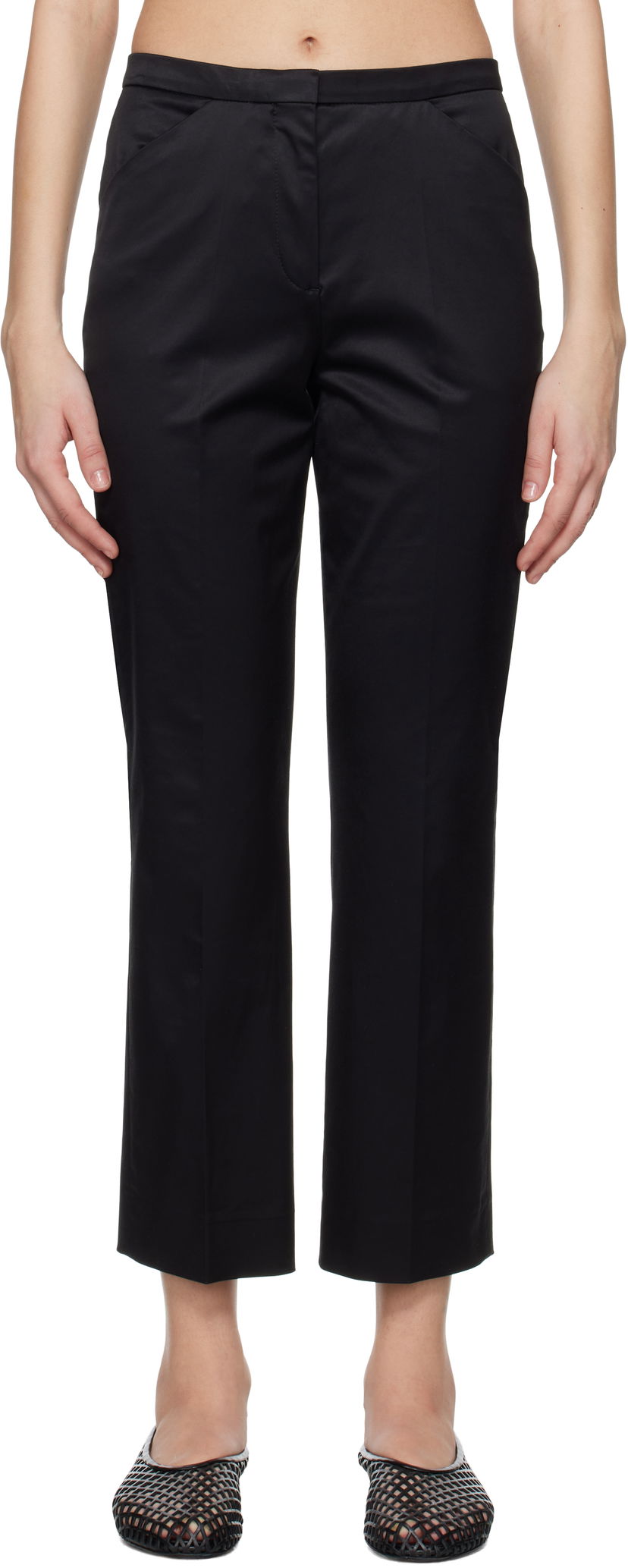 Byxor TOTEME TOTEME Cropped Straight Trousers Svart | 252-WRB0248-FB0391