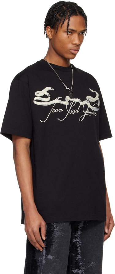 T-shirt Jean Paul Gaultier Jean Paul Gaultier Oversized Tattoo Ruban T-Shirt Svart | 25/34-F-TS118I-J090-0005, 1