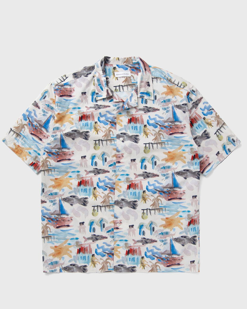 Skjorta Edmmond Studios Holidays Print Short Sleeve Shirt Flerfärgad | 125-10-19010