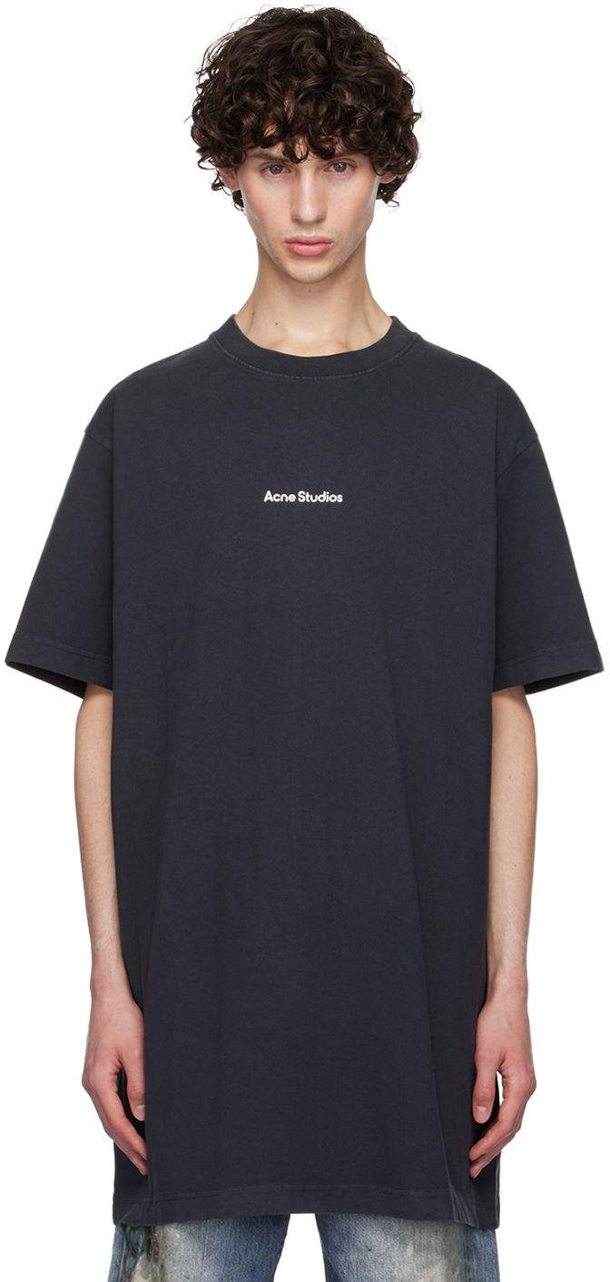 T-shirt Acne Studios Black Printed T-Shirt Svart | C20008-