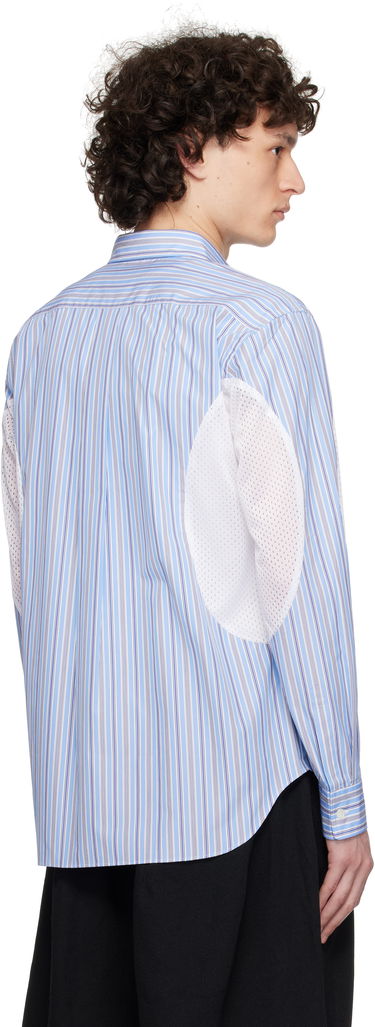 Skjorta Comme des Garçons Broad Stripe x Polyester Mesh Shirt Blå | DO-B025-051, 2