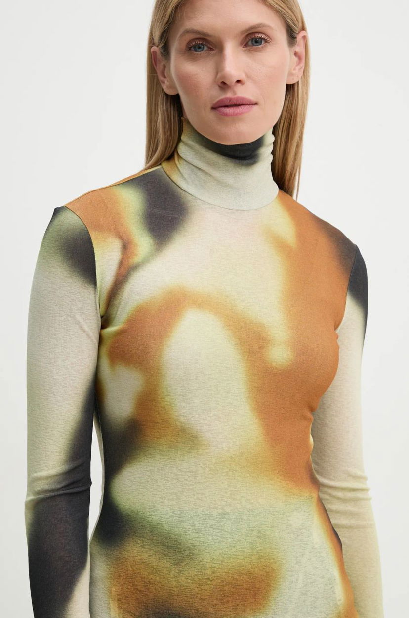 T-shirt Nanushka HARRI Printed Turtleneck Top Beige | NW24FWTP33076