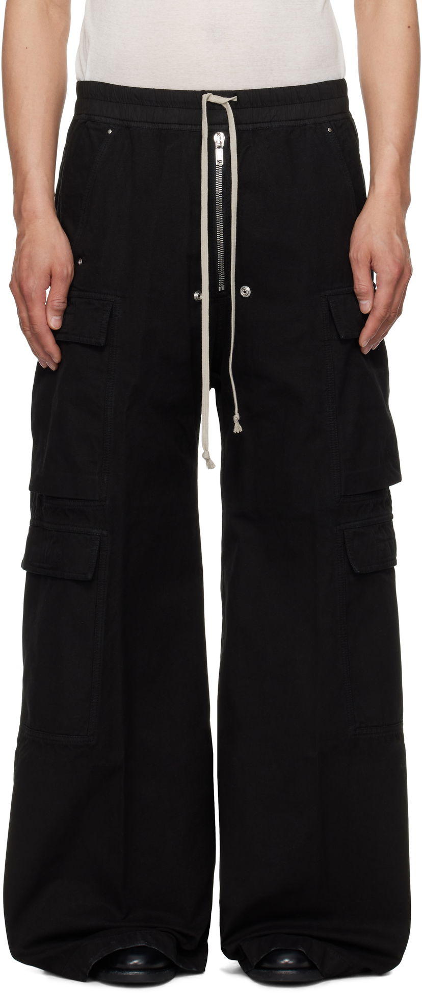 Cargo byxor Rick Owens Rick Owens DRKSHDW Hollywood Double Cargo Jumbo Belas Pants Svart | DU01E3398 CVS