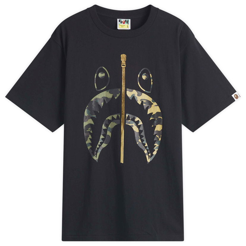 T-shirt BAPE Bathing Ape 1st Camo Separate Shark Graphic Tee, Size L Svart | 001TEL301018M-BLK