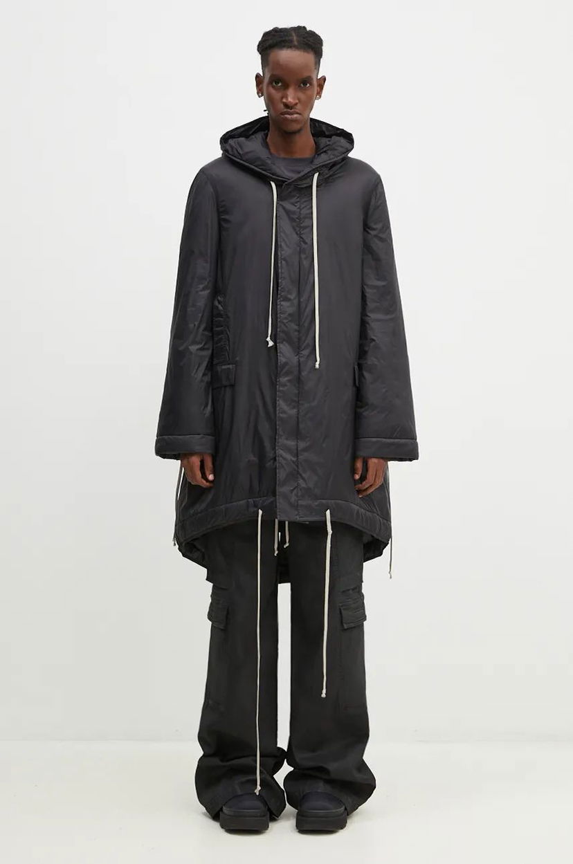 Parkas Rick Owens Fishtail Parka Svart | DU02D2950.NP