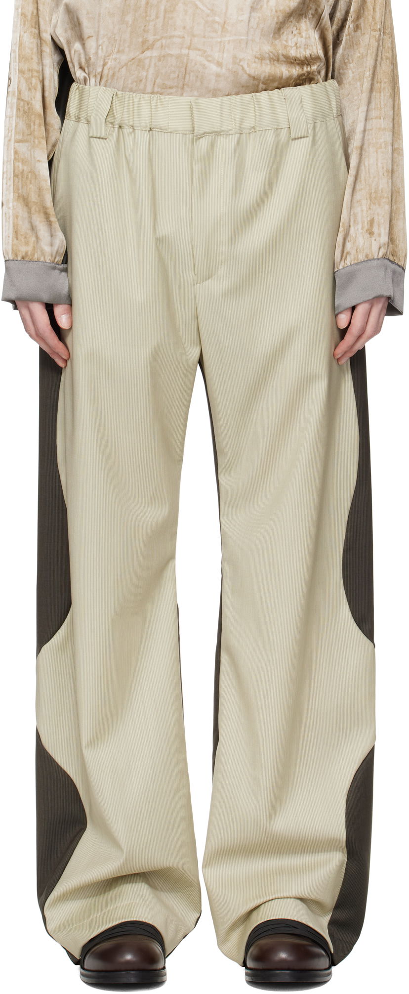Byxor Serapis Serapis Wool Split Trousers Beige | SS25_SP_1