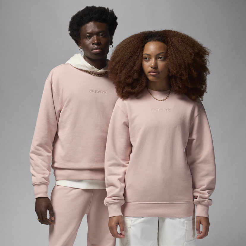 Sweatshirt Jordan Fleece Wordmark Crewneck Sweatshirt Rosa | FZ3950-601