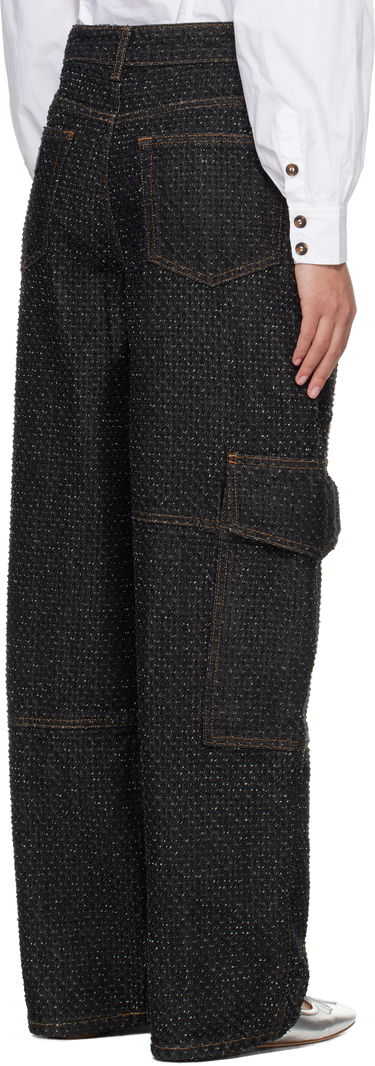 Cargo byxor GANNI GANNI Fluffy Carpenter Jeans Svart | J1617, 2
