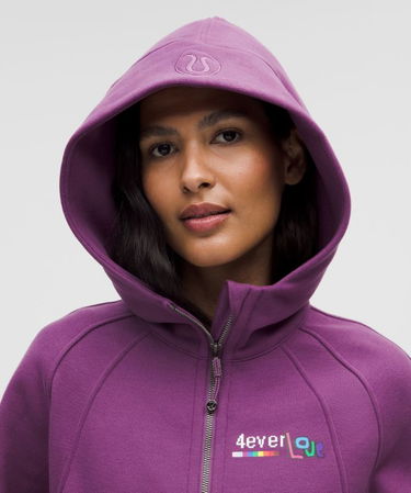 Sweatshirt lululemon Oversized Cropped Full Zip Hoodie Purpur | prod20000051, 3