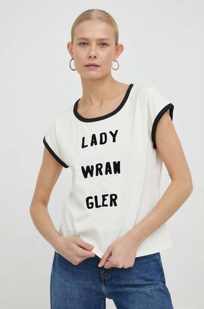 T-shirt Wrangler Leon Bridges x Ms Wrangler Ringer Tee Beige | W7NAGFC11, 0