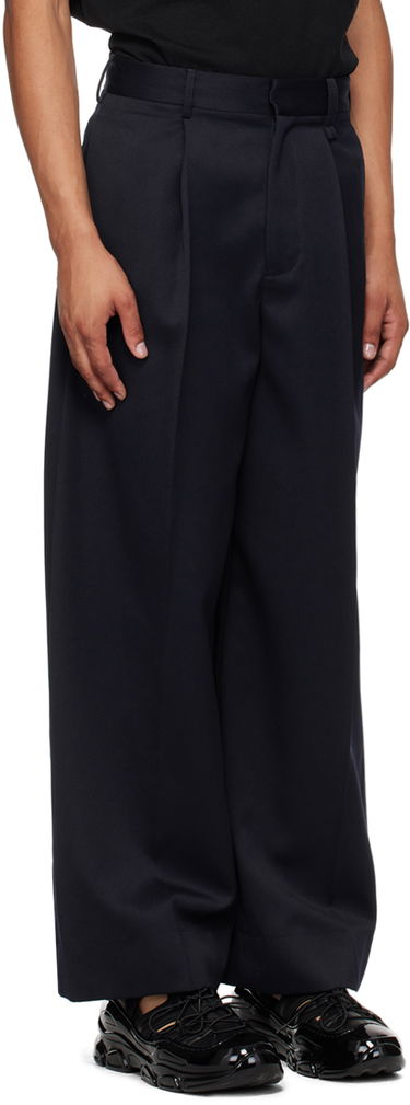 Byxor Simone Rocha Simone Rocha Pleated Wide Leg Trousers Mörkblå | 4118 0458, 1