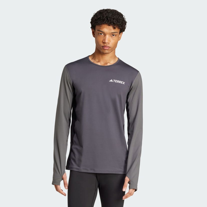 T-shirt adidas Performance Long Sleeve Base Layer Tee Grå | JC8198