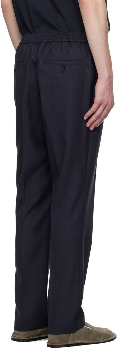 Byxor AMI AMI Paris Elasticated Waist Trousers Mörkblå | HTR226.WV0043, 2