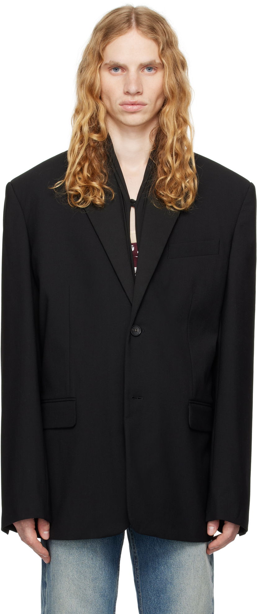 Jacka Y/PROJECT Draped Lapel Blazer Svart | 201BL008