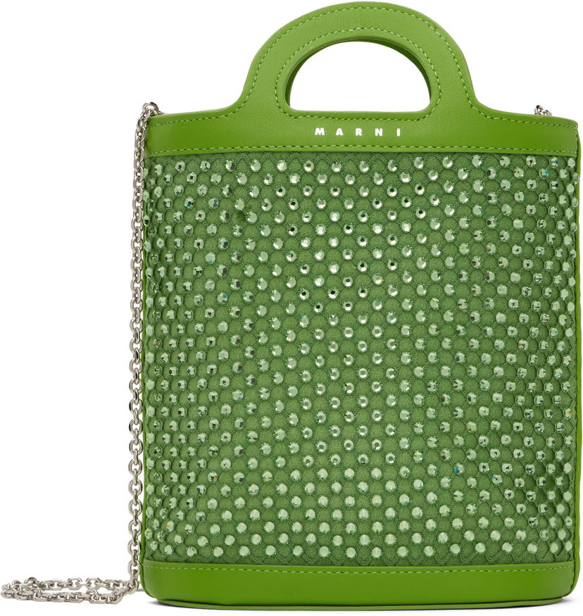 Handväska Marni Mini Bucket Bag With Crystals Grön | PHMO0039Q2 P6450