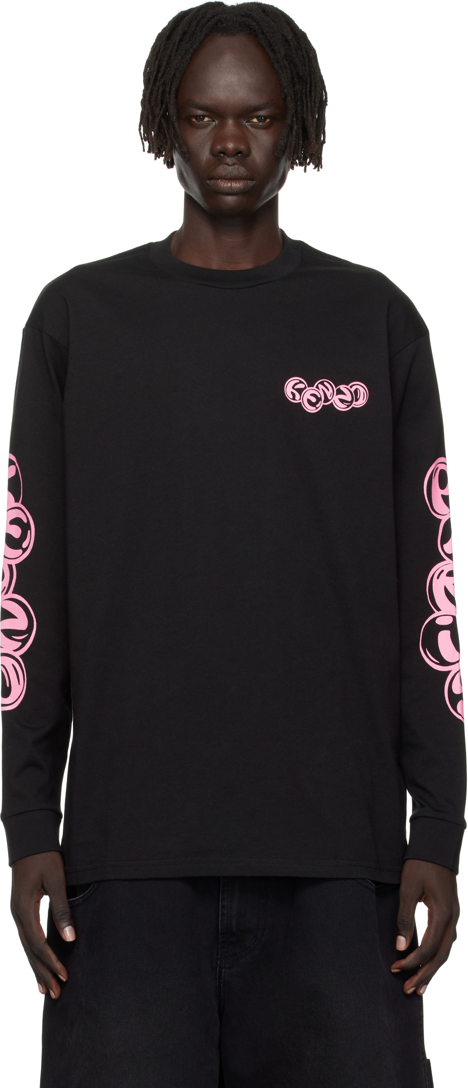 T-shirt KENZO Kenzo Paris 'KENZO Pachinko' Relax Fit Long Sleeve Tee Svart | FF65TL3524SG, 0