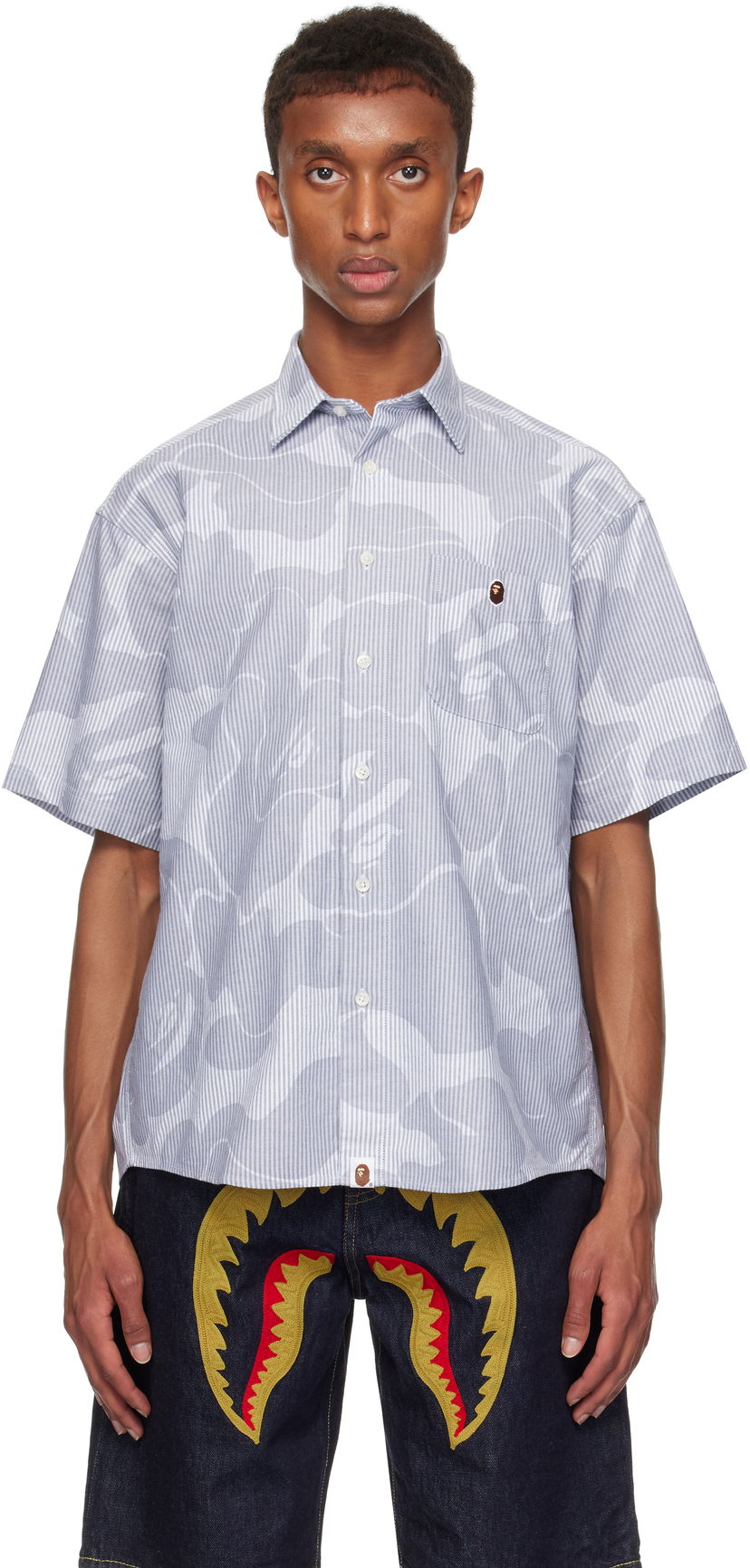 Skjorta BAPE Relaxed Fit Shirt Grå | 001SRK801003M