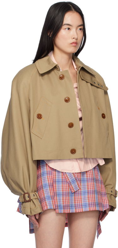 Jacka Vivienne Westwood Vivienne Westwood Graziano Cropped Trench Coat Beige | 3301001L-W011Y-, 1