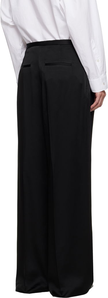 Byxor Róhe Relaxed Drawstring Satin Trousers Svart | 416-30-125, 2