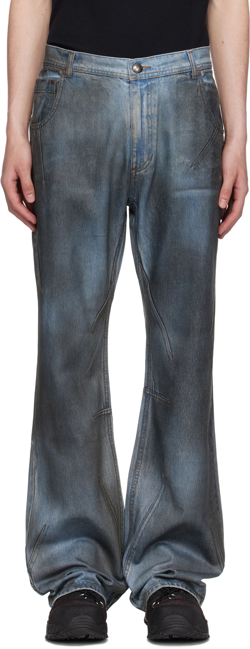 Jeans Andersson Bell Andersson Bell Dirty Spray Washed Wide Leg Jeans Blå | apa815m