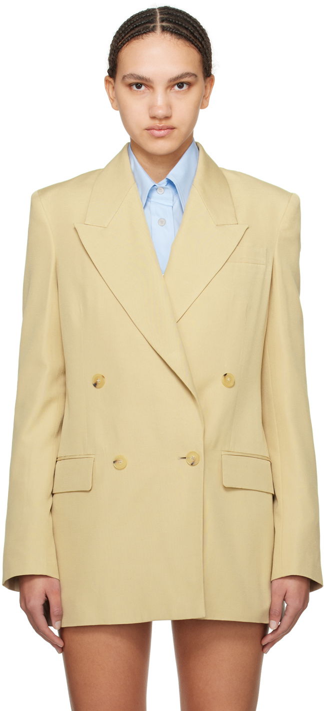 Jacka Stella McCartney Double-Breasted Blazer Gul | 6500873DU701