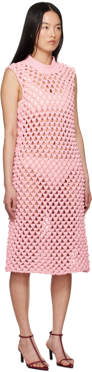 Klä Jil Sander Jil Sander Sleeveless Crochet Midi Dress Rosa | J02CT0491_J19157, 1