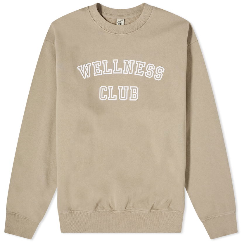 Sweater Sporty & Rich Wellness Club Flocked Crew Sweat Beige | CRAW2340EL
