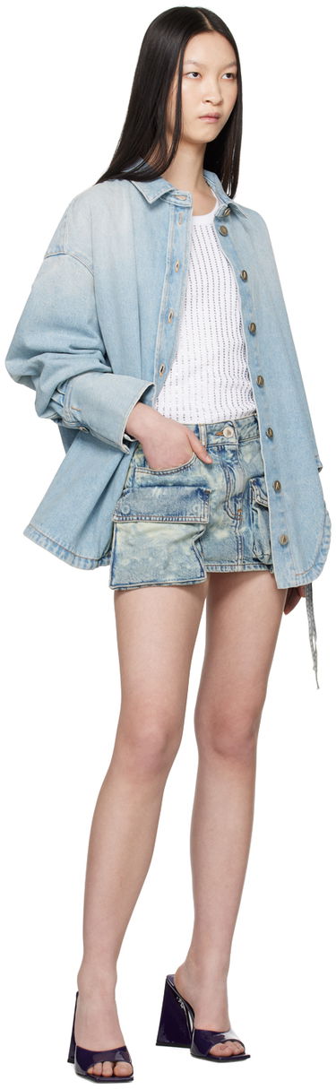 Kjol The Attico Attico Fay Denim Miniskirt Blå | 248WCS136 D090, 3