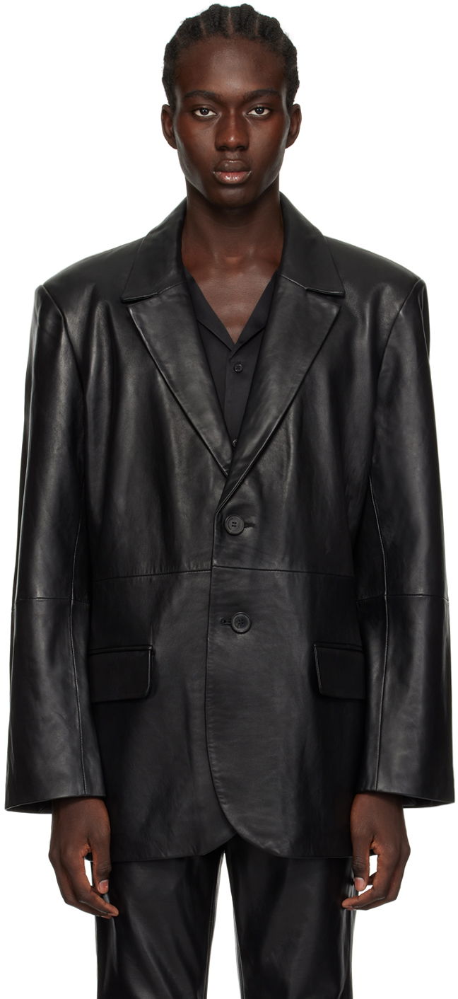 Rockar Won Hundred Osaka Leather Blazer Svart | 2741-16014