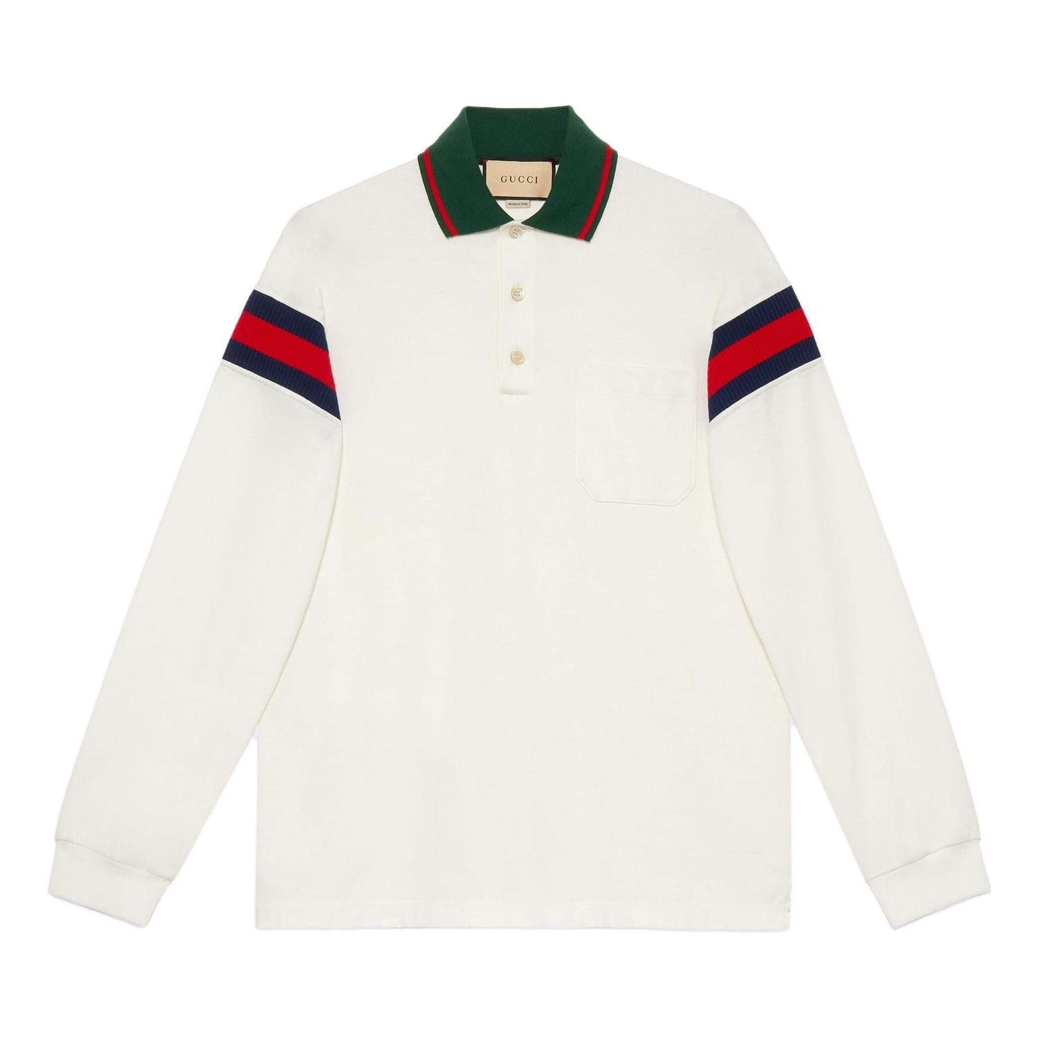 Polotröja Gucci Gucci Jersey Polo With Web Detail Vit | 715268-XJETR-9088, 0