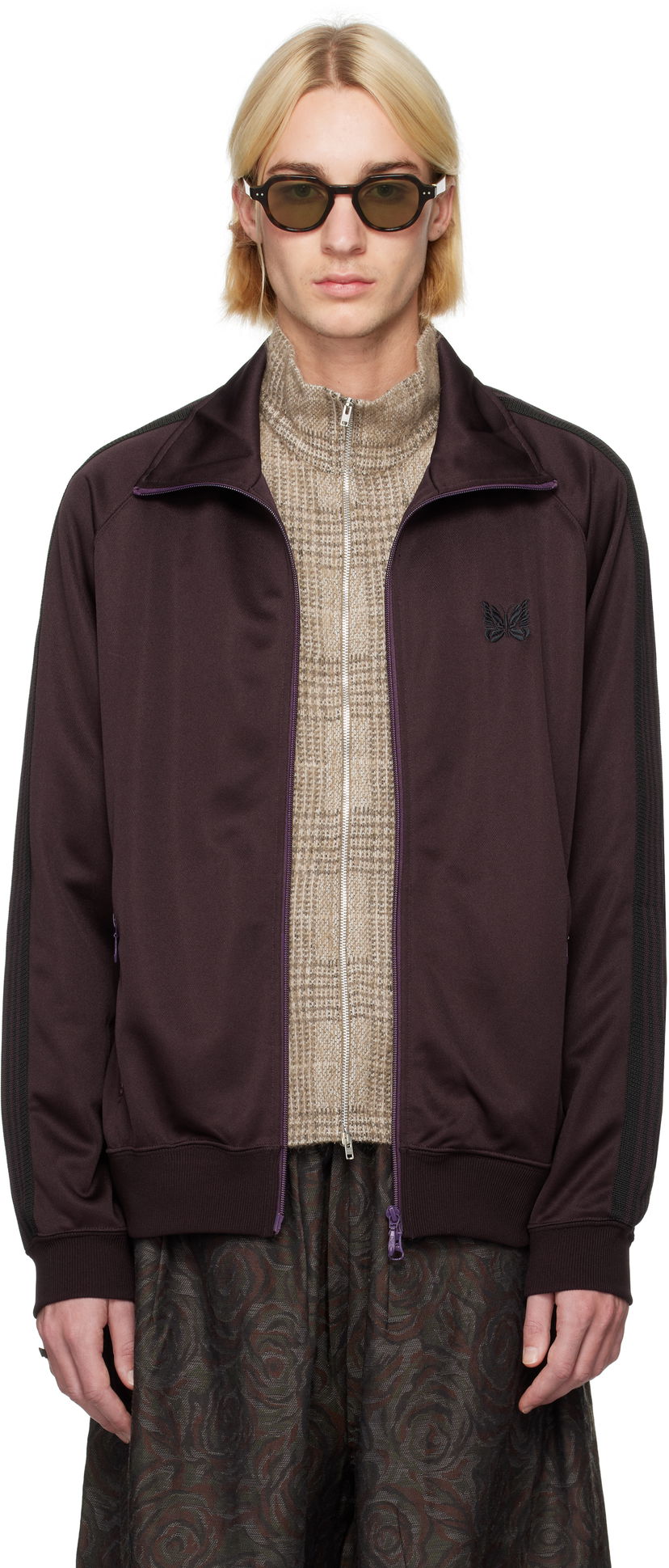 Träningsoverall Needles Poly Smooth Track Jacket Purpur | PU271