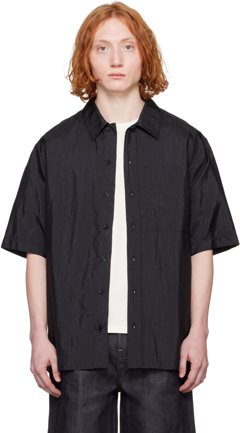 Skjorta Jil Sander Jil Sander Canvas Short Sleeve Shirt Svart | J47DL0165_J70003
