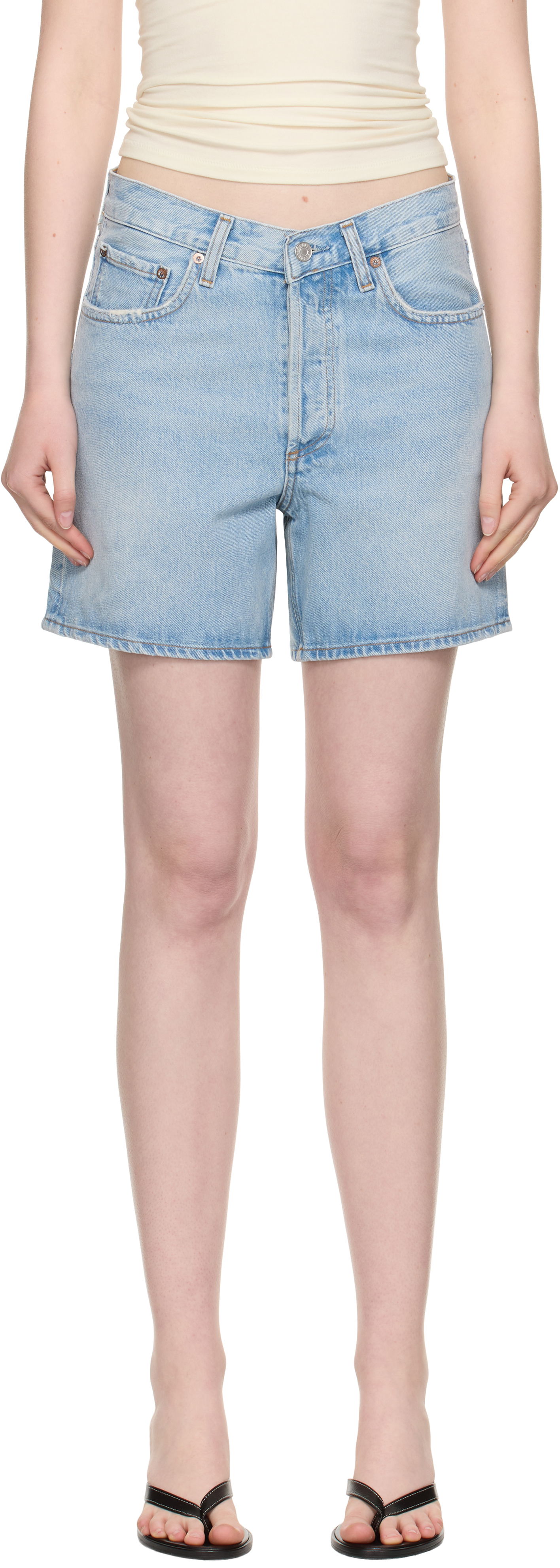 Shorts AGOLDE AGOLDE V-Waist Denim Shorts Blå | A225-1535, 0