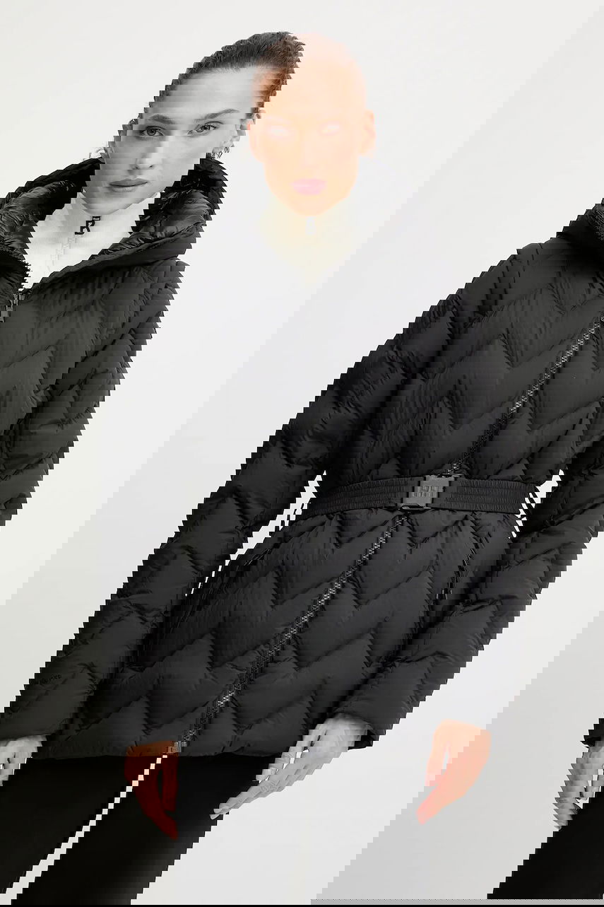 Pufferjacka Helly Hansen Hooded Belted Chevron Puffer Jacket WINTER BLISS Svart | 54457, 0