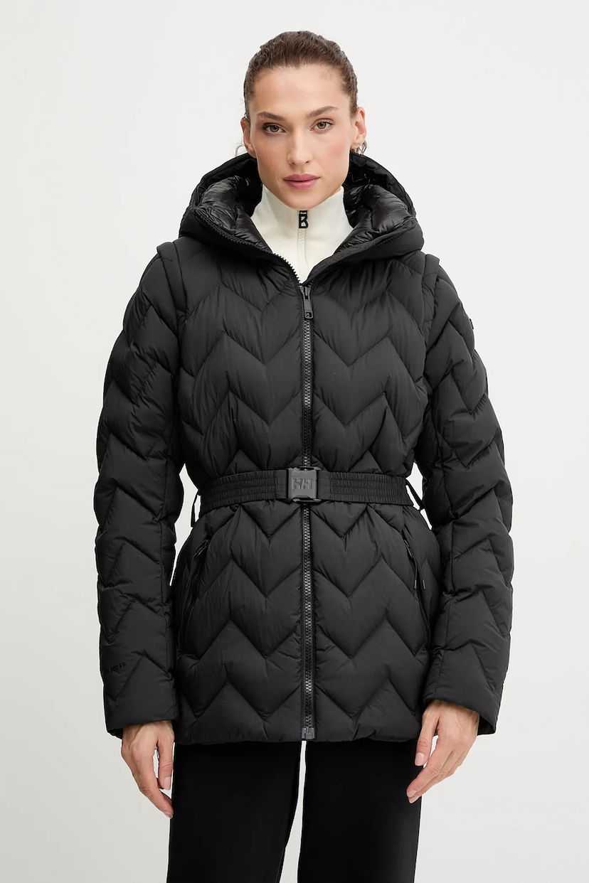 Pufferjacka Helly Hansen Hooded Belted Chevron Puffer Jacket WINTER BLISS Svart | 54457