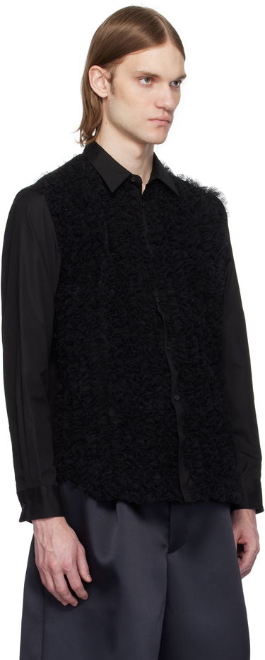 Skjorta Comme des Garçons Homme Plus Cotton Broad & Nylon Tulle Shirt Vit | PO-B025-051, 4