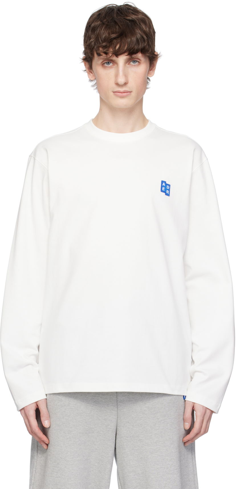 Sweater ADER ERROR ADER error Sig; TRS Tag 01 Long Sleeve T-Shirt Vit | BO42FYTS0201OW