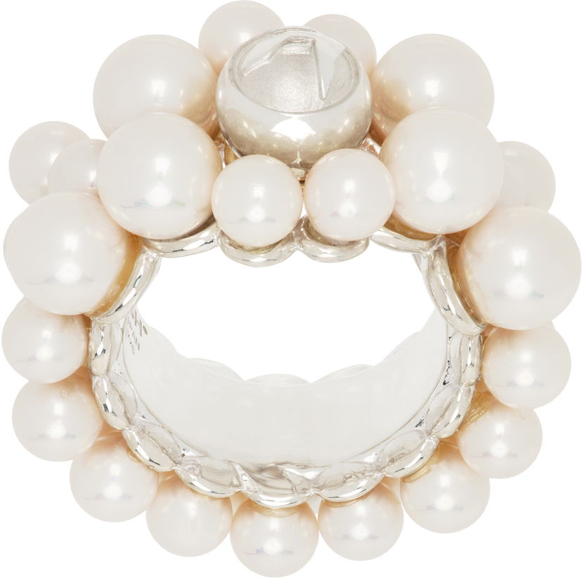 Ringa Ambush AMBUSH Pearl Mix Ring Vit | BWOC005F24SIL0017200