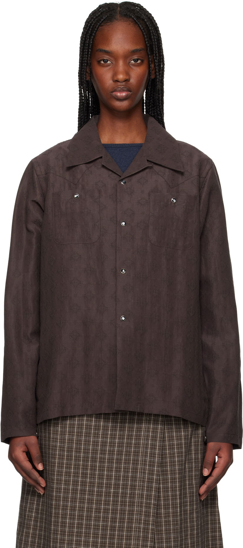 Skjorta Needles Needles Cowboy One-Up Shirt Brun | QV254