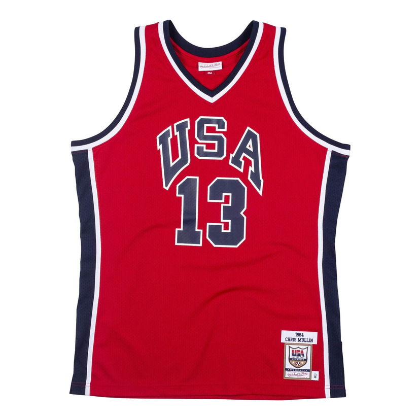 Jersey Mitchell & Ness Team USA 1984 Chris Mullin Basketball Jersey Röd | AJY4AC19079-USASCAR84CMU