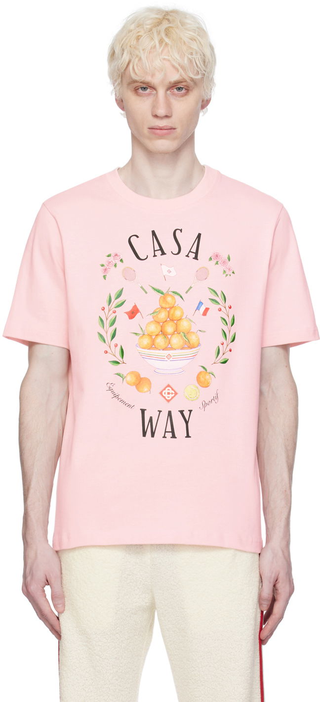 T-shirt Casablanca SSENSE x 'Casa Way' T-Shirt Rosa | MPS24-JTS-001-20